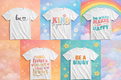 Positive Message Graphic T-Shirt – Be Kind, Be a Buddy & Inspirational Quote Tee | 100% Cotton Comfort Fit Unisex Shirt