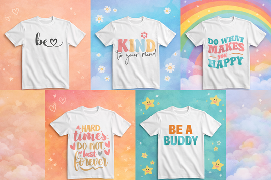 Positive Message Graphic T-Shirt – Be Kind, Be a Buddy & Inspirational Quote Tee | 100% Cotton Comfort Fit Unisex Shirt