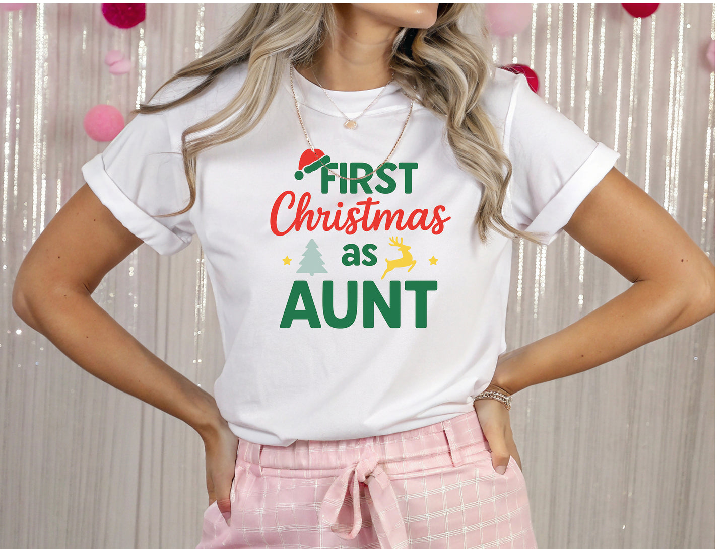 First Christmas Family T-Shirts & Baby Onesies – Matching Xmas Outfit | Mummy, Daddy, Big Sis, Big Bro, Aunt, Baby – O’Mango