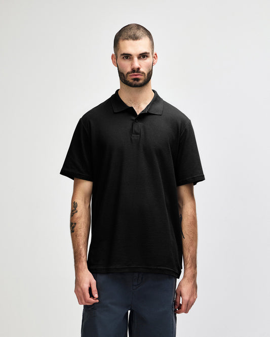 Custom black polo shirt printed with your logo
