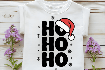 HO HO HO Christmas T-Shirt – Unisex Santa Hat Holiday Tee