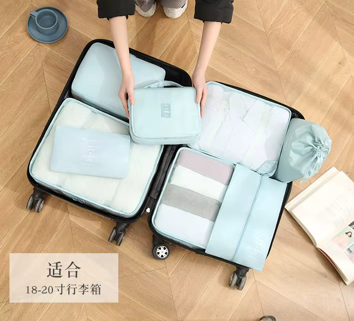 8-Piece Travel Packing Cube Set, Luggage Organiser with Shoe Bags