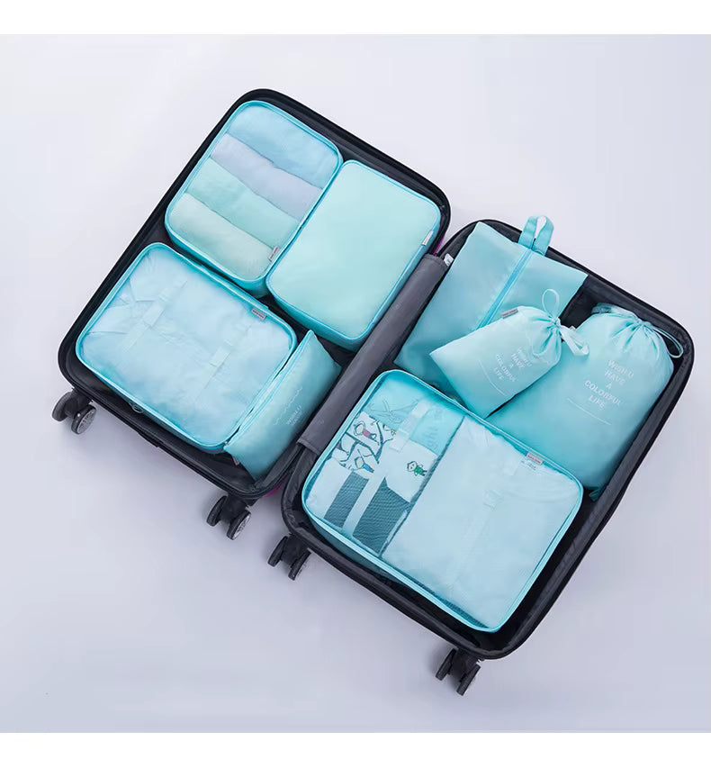 8-Piece Travel Packing Cube Set, Luggage Organiser with Shoe Bags