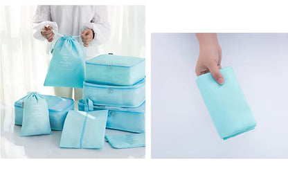 8-Piece Travel Packing Cube Set, Luggage Organiser with Shoe Bags