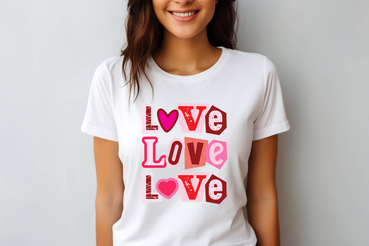LOVE Graphic T-Shirt – Cute Valentines Day Tee | Retro Block Letter Love Shirt | Women’s Trendy Love Top