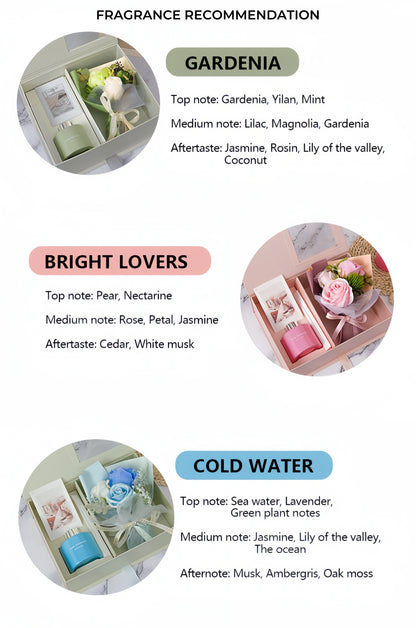 Delicate Life Luxury Home Fragrance Gift Box Set with Rose Bouquet, Reed Diffuser, Aromatherapy Oil, Elegant Presentation Box for Birthday, Christmas, Housewarming