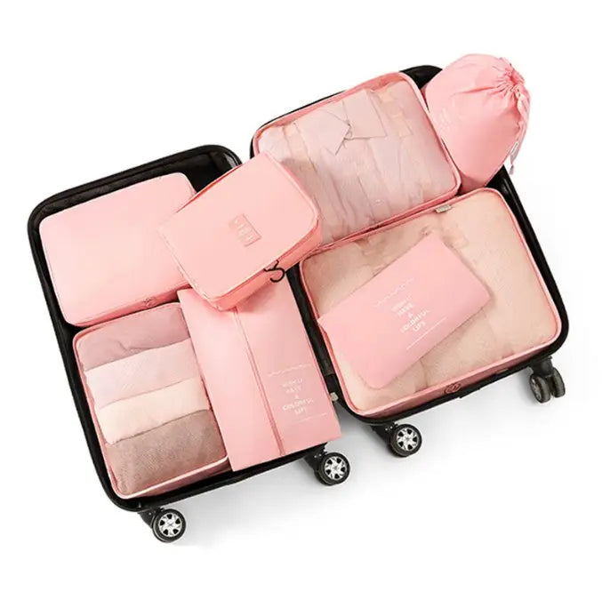8-Piece Travel Packing Cube Set, Luggage Organiser with Shoe Bags