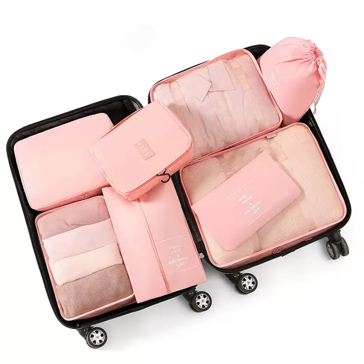 8-Piece Travel Packing Cube Set, Luggage Organiser with Shoe Bags