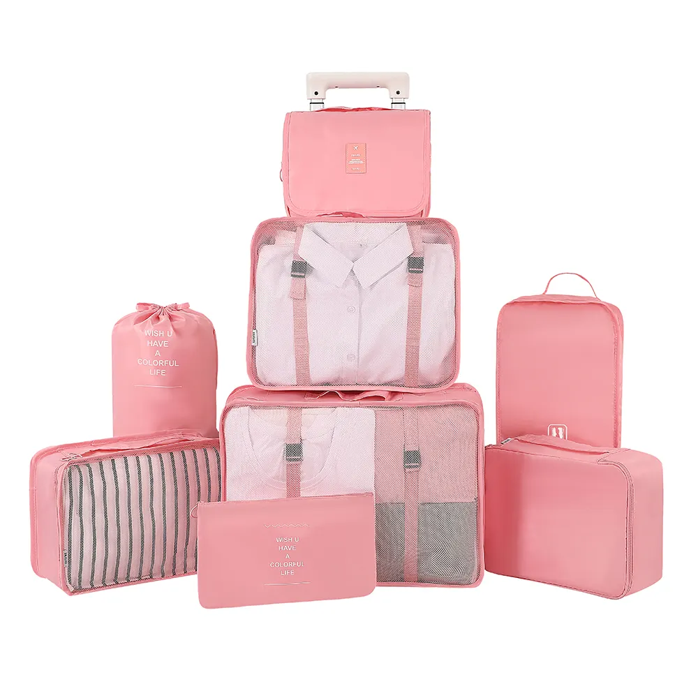 8-Piece Travel Packing Cube Set, Luggage Organiser with Shoe Bags