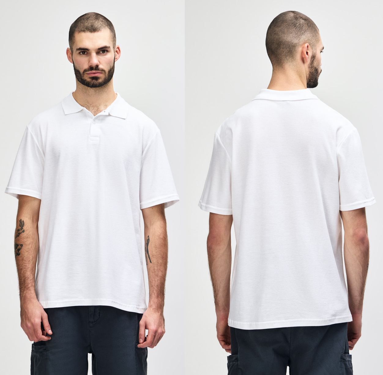 Custom Unisex White Polo T-Shirt – Upload Your Own Photo, Logo or Design | Personalised Tee