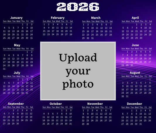 Custom Photo Calendar Mouse Pad 2026 – Personalised Desk Mat with Upload Your Photo