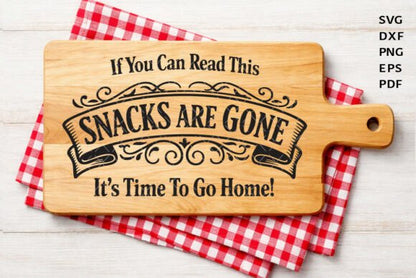 Funny “Snacks Are Gone” Engraved Bamboo Chopping Board