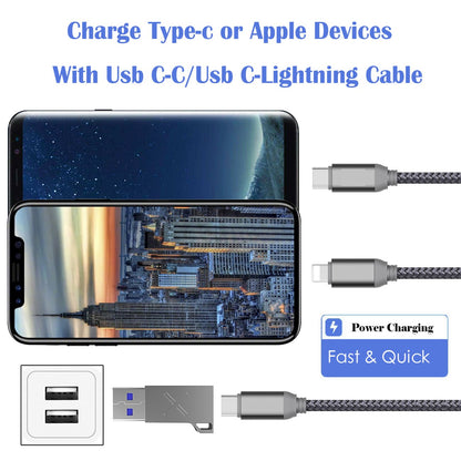 USB-A to USB-C 3.1 Gen1 Adapter, Zinc Metal Alloy, 5Gbps Data Transfer and Charging for Laptops, Smartphones and Tablets, Silver