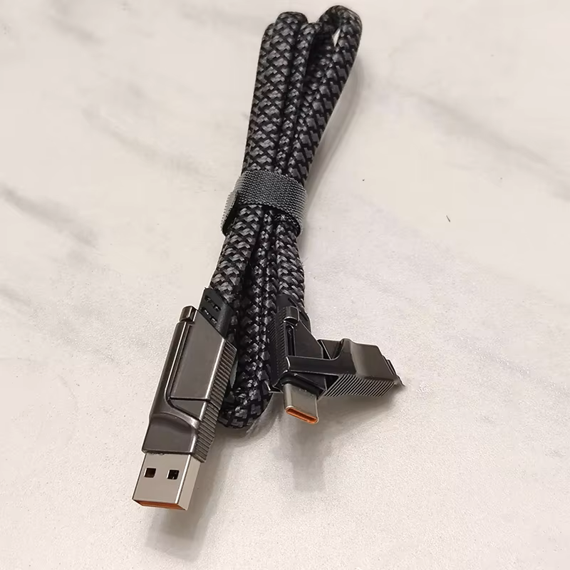 4 in 1 Usb Cable 3A Fast Charging Data Cable Zinc Alloy Usb C to C PD 65W Super Fast Charger Cable (1m/2m)