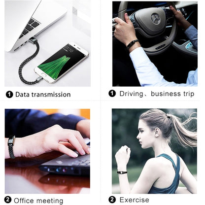 USB 2.0 Type-C Fast 3A Charging Aluminum Alloy Data Cable Pure Copper Bracelet