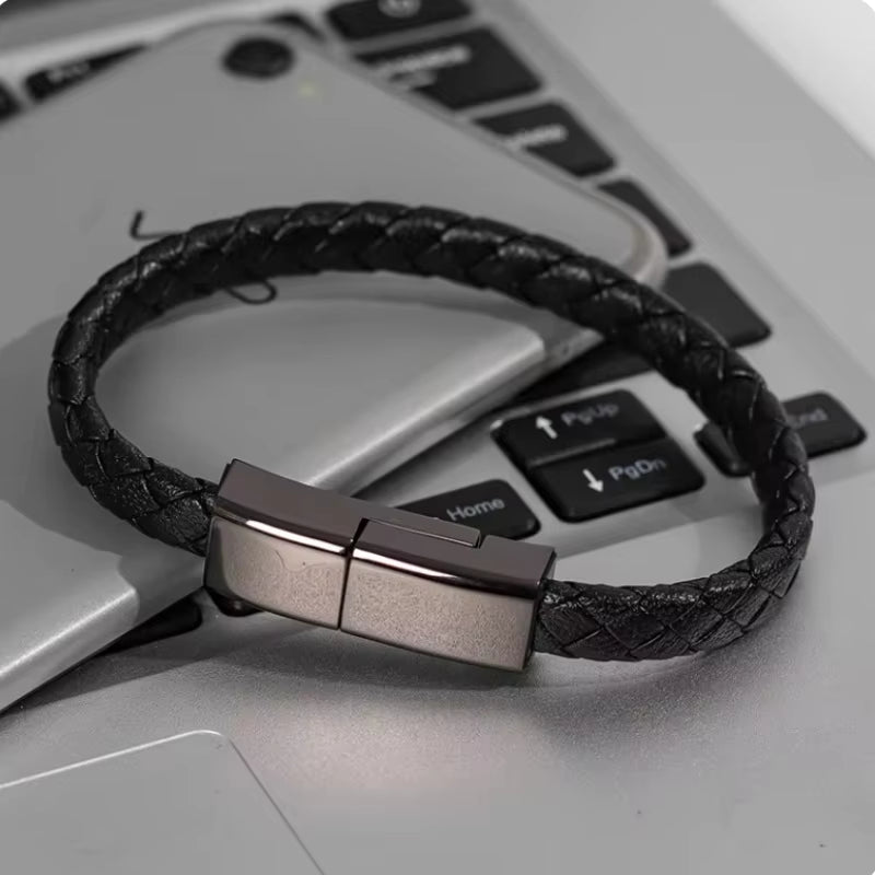 USB 2.0 Type-C Fast 3A Charging Aluminum Alloy Data Cable Pure Copper Bracelet