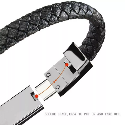 USB 2.0 Type-C Fast 3A Charging Aluminum Alloy Data Cable Pure Copper Bracelet