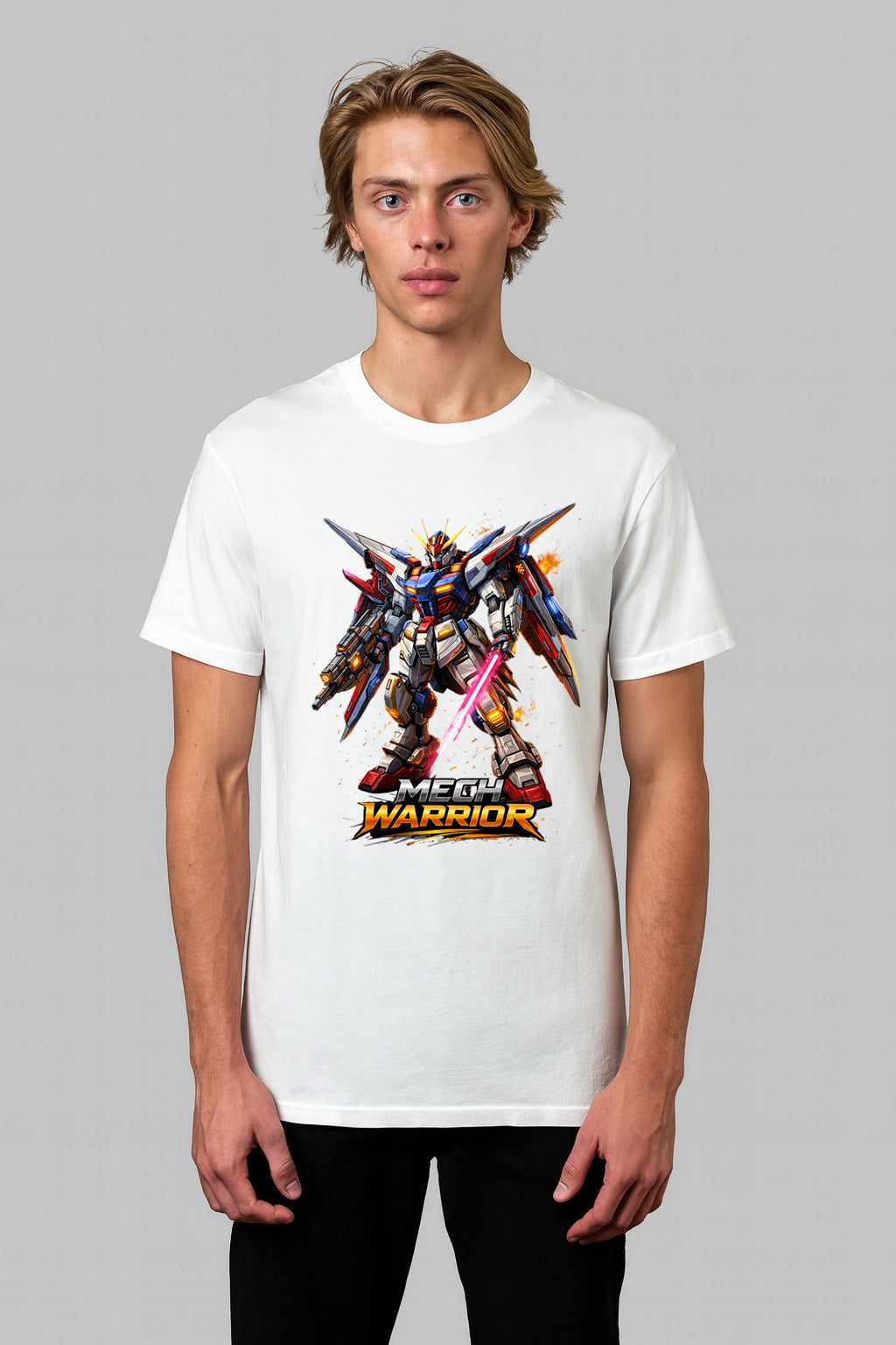 Futuristic Mech Robot T-Shirt – Mech Warrior / Defender / Striker / Destroyer | Anime Style Mecha Graphic Tee | Premium Cotton Unisex Shirt