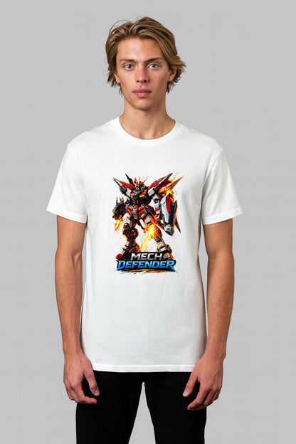 Futuristic Mech Robot T-Shirt – Mech Warrior / Defender / Striker / Destroyer | Anime Style Mecha Graphic Tee | Premium Cotton Unisex Shirt