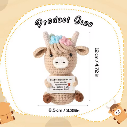 Handmade Crochet Sunflower Emotional Support Plush, Decorative Potted Plant Design with Inspirational Message