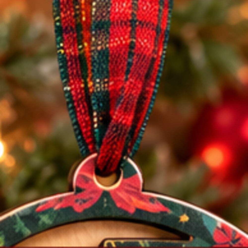 Tartan hanging ribbon on the ornament