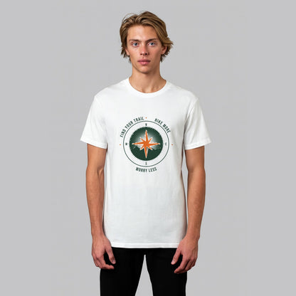 Find Your Trail hiking t-shirt in white, front view
