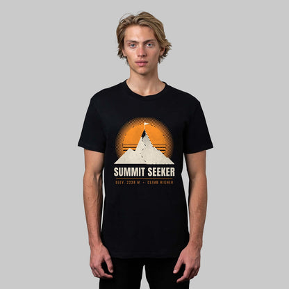 Summit Seeker hiking t-shirt in black, front view