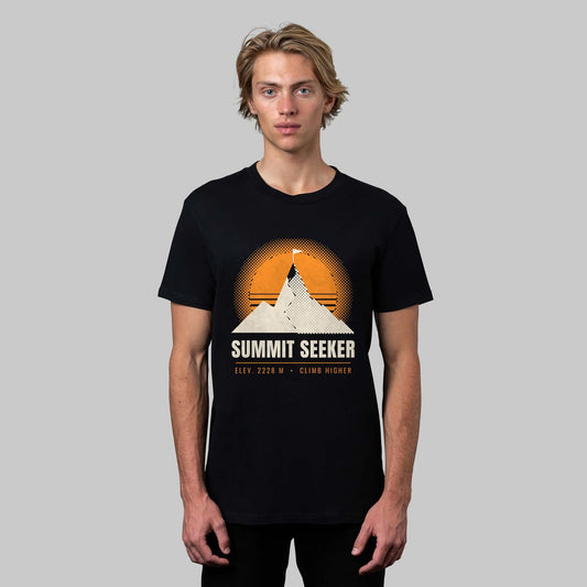 Summit Seeker hiking t-shirt in black, front view